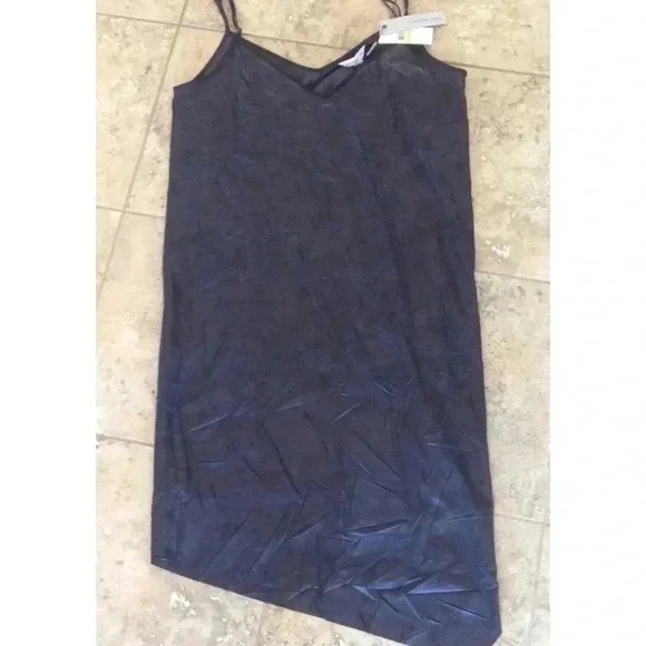 Calvin Klein Sleeveless Black Coated Asymmetrical Hem Size M - Picture 2 of 5